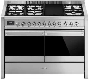 SMEG Opera A4-81 120cm Dual Fuel Range Cooker - Stainless Steel