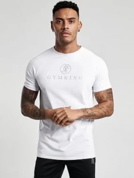 Gym King Sport Text Logo T-Shirt - Black, White, Size L, Men