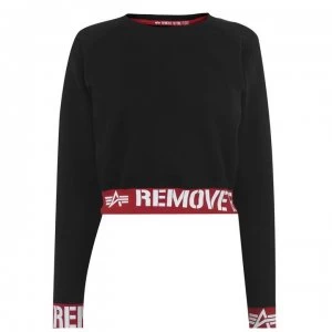 Alpha Industries RBF Cropped Crew Neck Sweater - Black