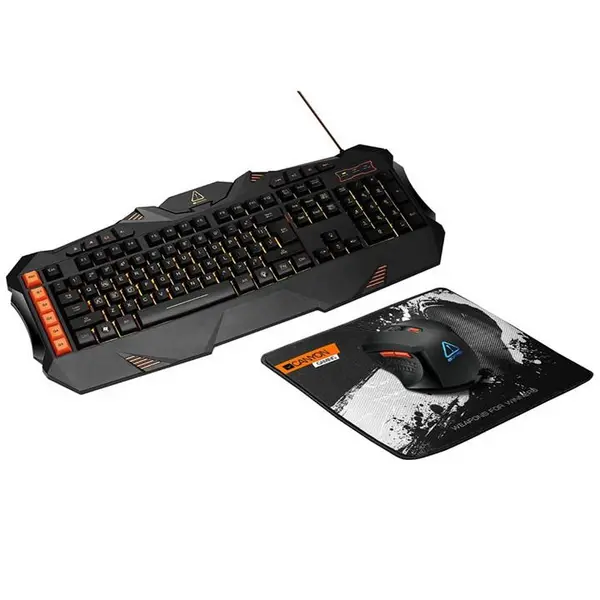 Canyon Gaming Canyon Leonof Keyboard/Mouse/Mouse Mat Gaming Set - Black One Size