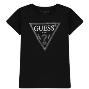 Guess Girl's Core Logo T Shirt - Black