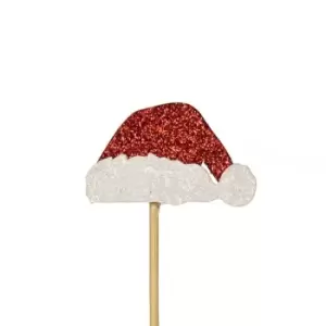 Anniversary House Glitter Santa Hat Christmas Cupcake Toppers