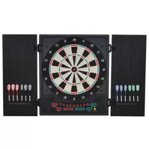 Jouet Electronic Dartboard in Case LED Scoreboard with 12 Darts 30 Heads Cabinet
