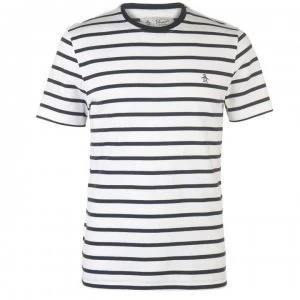 Original Penguin Breton Striped T Shirt - White 118