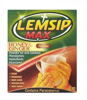 Lemsip Max Honey & Ginger Flavour Powder 10 Sachets