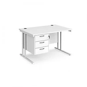 Maestro 25 Cantilever Desk with 3 Drawer Pedestal and 800 mm Depth Oak