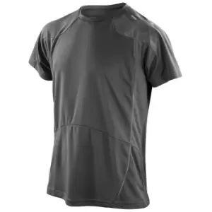 Spiro Mens Performance Sports Lightweight Athletic Training T-Shirt (M) (Black/Grey)