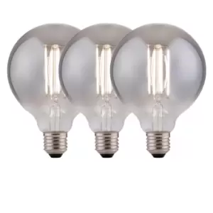 8 Watts G95 E27 LED Bulb Smoked Globe Cool White Dimmable, Pack of 3