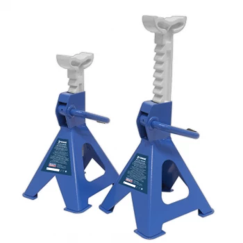 Axle Stands (Pair) 2-Tonne Capacity Per Stand Ratchet Type - Blue