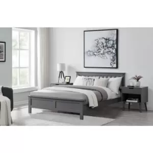 Azure Modern Grey Solid Pine Double Bed