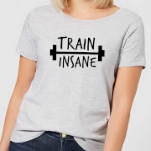 Train Insane Womens T-Shirt - Grey - 3XL