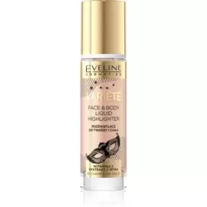 Eveline Cosmetics Variete Liquid Highlighter for Face and Body Shade 01 Champagne Gold 30ml