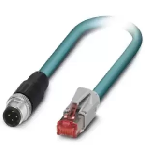 Phoenix Contact 1403499 M12 / RJ45 Network cable, patch cable CAT 5e SF/UTP 3m Green Flame-retardant, incl. detent