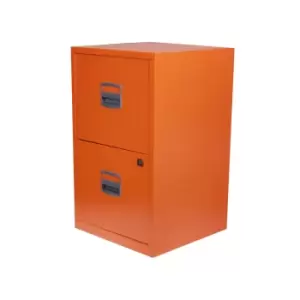 Bisley 2 Drawer A4 Filing Cabinet, Orange