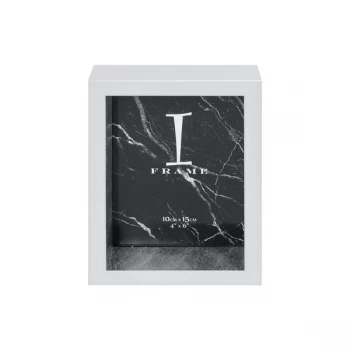 4" x 6" - iFrame Silver & White Box Photo Frame