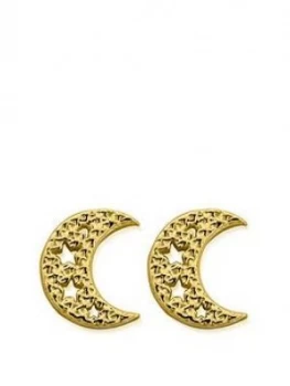 Chlobo Chlobo Sterling Silver Gold Plated Starry Moon Stud Earrings