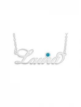 The Love Silver Collection Sterling Silver Personalised Birthstone Necklace, November, Women