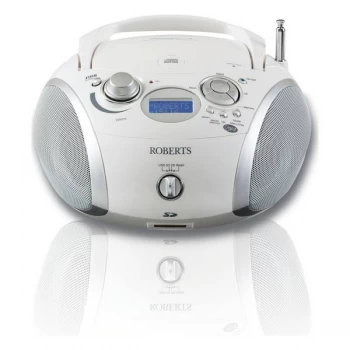 Roberts ZOOMBOX 3 Portable DAB Radio with CD Player SD USB in White