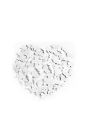 Hestia Heart Shaped Butterfly Cluster Metal 50cm Wall Art