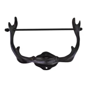Cast Iron Rustic Toilet Roll Holder Stag Antler Design