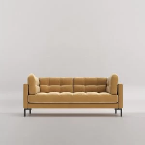 Swoon Landau Velvet 2 Seater Sofa - 2 Seater - Biscuit