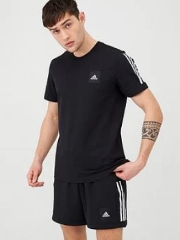 Adidas 3 Stripes T-Shirt - Black, Size S, Men