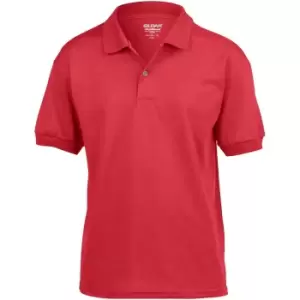 Gildan DryBlend Childrens Unisex Jersey Polo Shirt (Pack Of 2) (S) (Red)