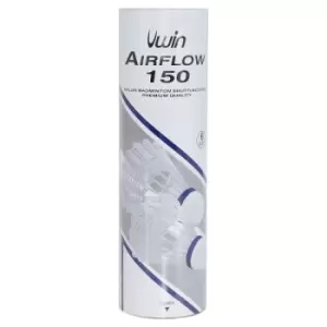 Uwin Airflow 150 Badminton Shuttlecocks - Tube of 6 - White Medium