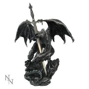 Black Dragon With Sword Letter Opener