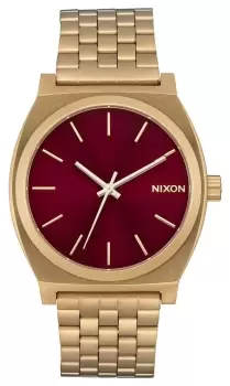 Nixon A045-5098-00 Time Teller Gold-Tone Oxblood Sunray Dial Watch