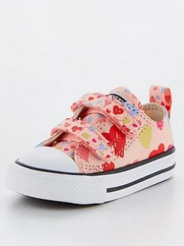 Converse Chuck Taylor All Star Heart 2v Ox Infant Trainers - Pink/White , Pink/White, Size 5
