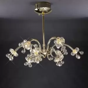 Diyas - Octavia pendant 9 bulbs gold / crystal