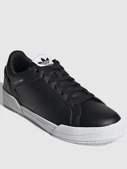 adidas Originals Court Tourino, Black/White, Size 6, Men