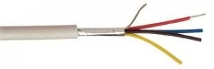 CQR White 0.182mm 4 Core 2 Pair Round Professional Screened Copper PVC Intruder Burglar Alarm Security Cable - 5 Meter