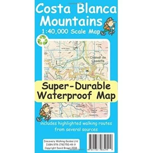 Costa Blanca Mountains Tour & Trail Super-Durable Map Sheet map 2018