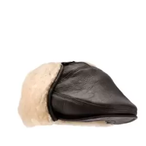 Eastern Counties Leather Mens Newton Sheepskin Nappa Finish Cap (M) (Dark Brown Forest)