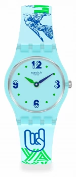 Swatch #GREENTOUCHE Blue Silicone Strap Blue Dial LN157 Watch
