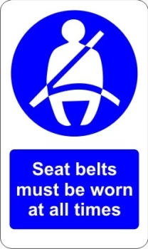 Indoor Vinyl Sticker Seatbelt Must Be Worn At All Times CASTLE PROMOTIONS V562