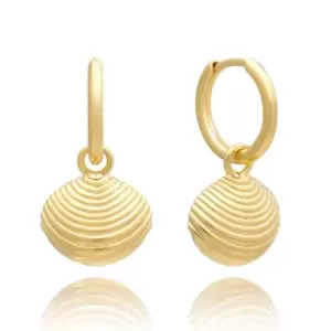 Rachel Jackson London Gold Plated Shell Drop Huggie Hoop Earrings