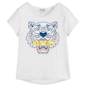 KENZO Girls Tiger T-Shirt - Off White - 12 Years
