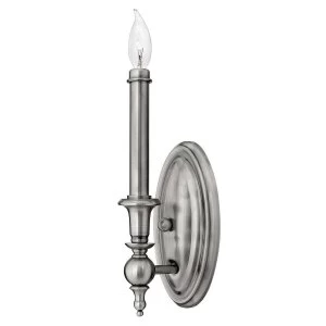 1 Light Indoor Candle Wall Light Antique Nickel, E14