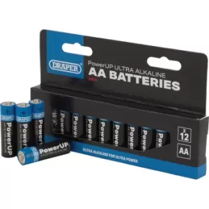 Draper Powerup Ultra Alkaline AA Batteries Pack of 12