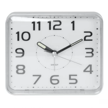 WILLIAM WIDDOP Square Sweep Alarm Clock - Silver