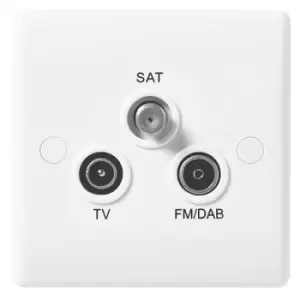 BG Nexus 3 Gang White TV Aerial / SAT / FM Socket - 867