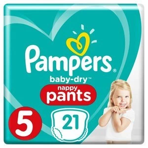 Pampers Baby Dry Pants Size 5 Carry Pack 21 Nappies