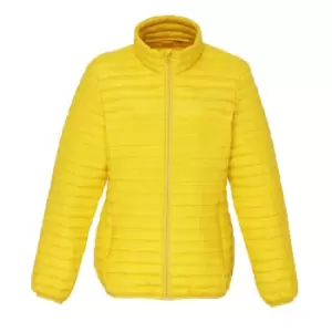 2786 Womens/Ladies Tribe Hooded Fineline Padded Jacket (L) (Bright Yellow)