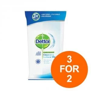 Dettol Antibacterial Surface Cleaning Wipes Ref 3007228 84 Wipes 3 for