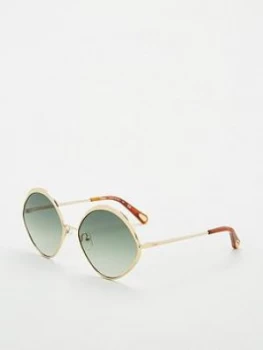 Chloe Oval Sunglasses - Gold/Green