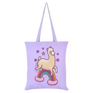 Grindstore Happy Space Llama Tote Bag (One Size) (Lilac)