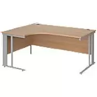 Dams International Left Hand Ergonomic Desk MCM16ELSB 1,600 x 1,200 x 725 mm